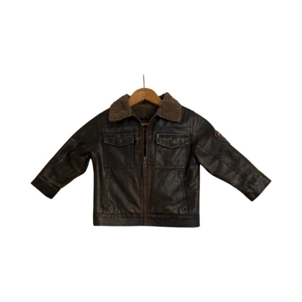 Hawke & Co. Faux Leather Bomber Jacket Size 3T